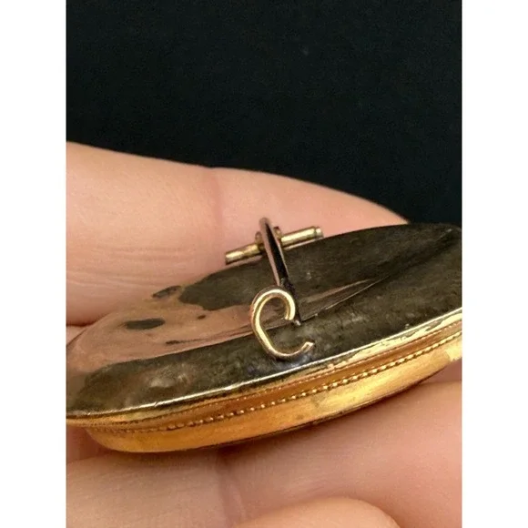 Vintage Victorian Hair Mourning Brooch Gold Tone - Picture 6 of 9